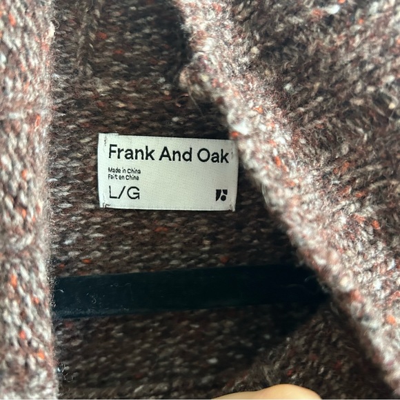Frank and Oak Brown Turtleneck Relaxed Lambs Wool Sweater - Picture 5 of 9